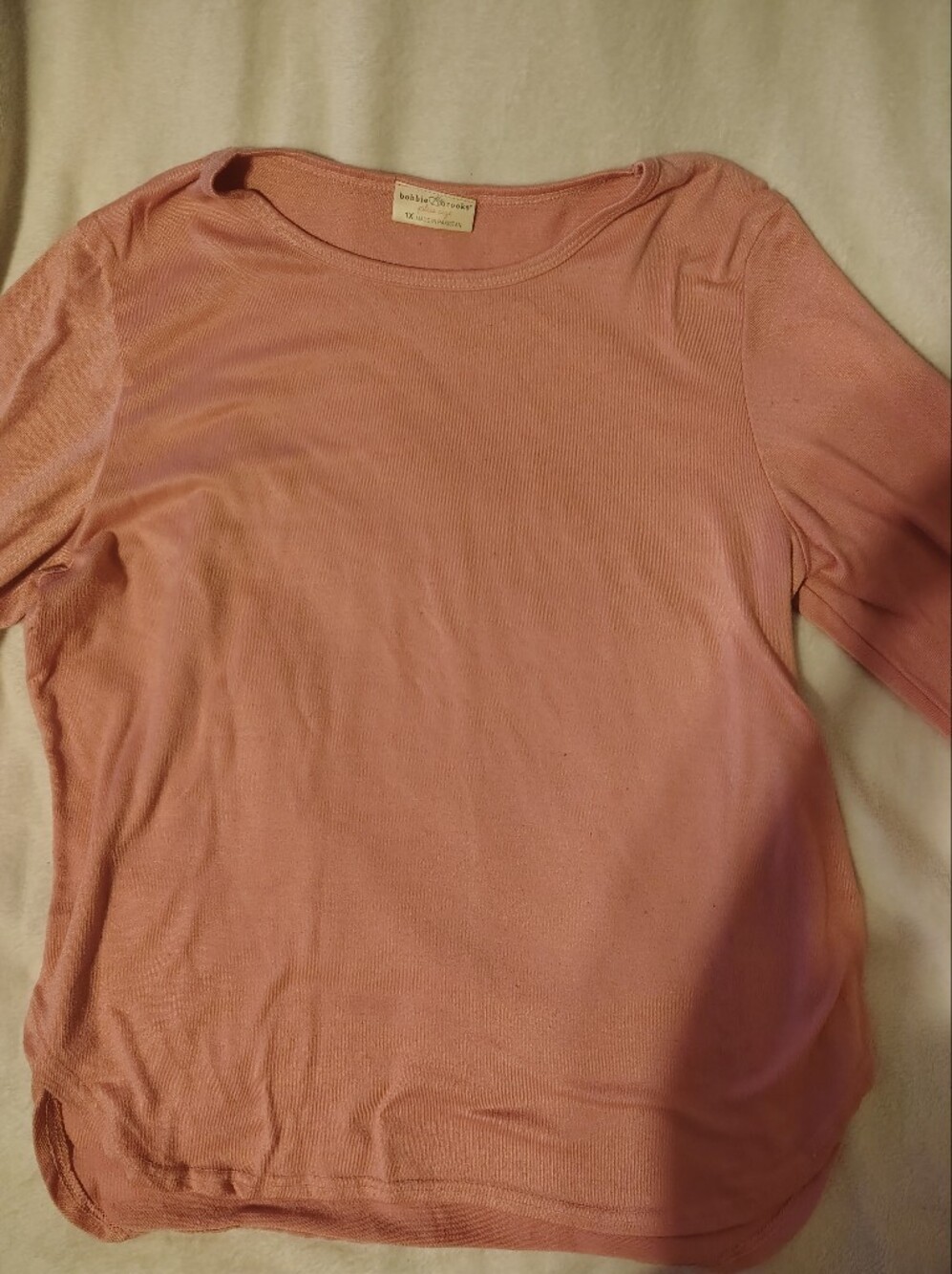 Bobbie Brooks Long-Sleeve Tee in Peach